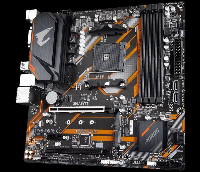 Gigabyte GA B450M AORUS ELITE AMD B450 /4-DDR4 DIMM /M.2 /USB3.1 /Micro-ATX /Nouveau / Max-64G Carte mère AM4 double canal
