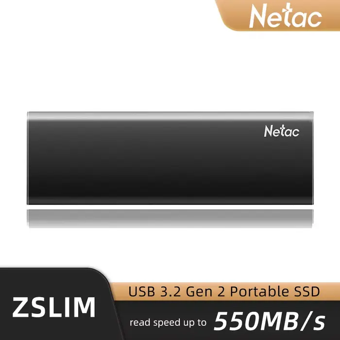 Disque SSD externe portable Netac 1 To 500 Go 250 Go 2 To, disque dur SSD Type-C USB 3.1 compatible 
