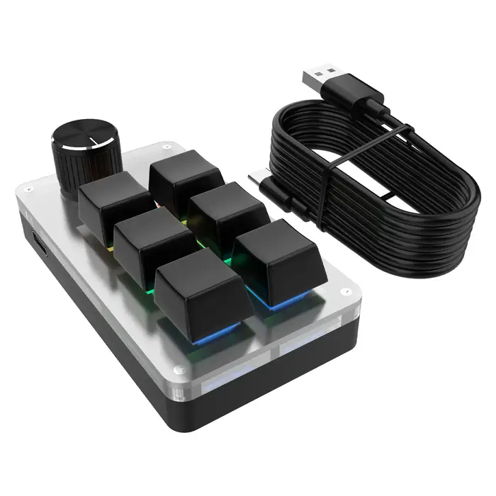 6 touches 1 bouton programmation rvb boutons de jeu Macro claviers Mini clavier de programmation per