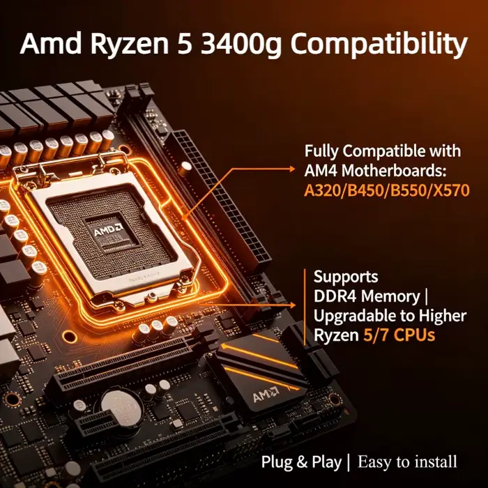 Processeur de bureau AMD Ryzen 5 3400G 65W