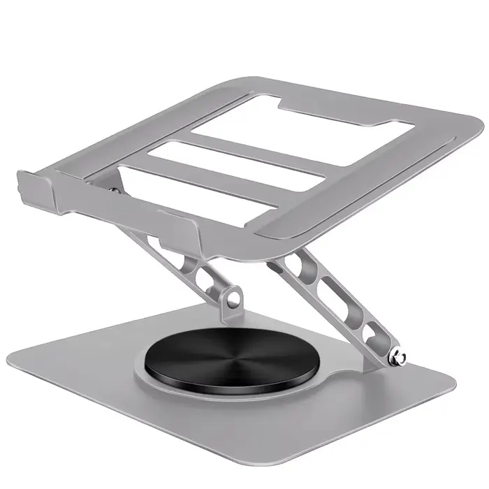 Support pour ordinateur portable pour bureau, support d'ordinateur réglable avec 360 °   Base rotati