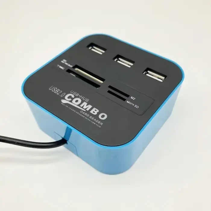 Hub USB 2.0 haute vitesse 3 Ports avec lecteur de carte Mini Hub USB Combo tout en un adaptateur sép