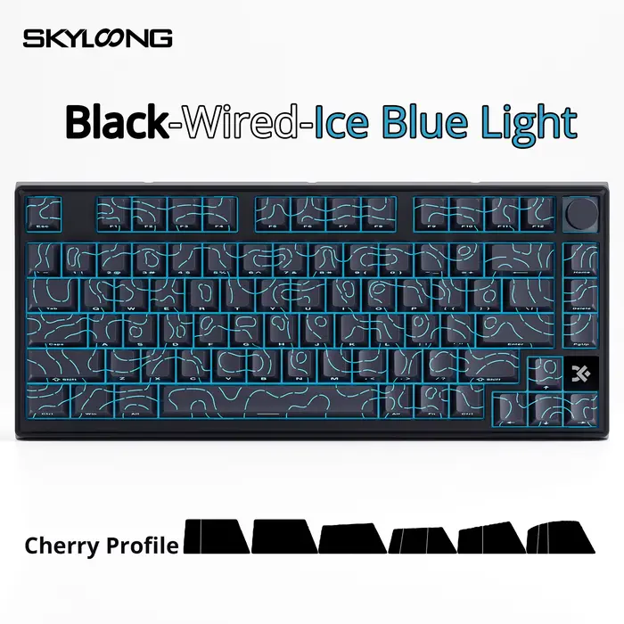 【SKYLOONG GK75 VIA】Clavier de jeu mécanique filaire avec pavé tactile en PBT, éclairage latéral uniq