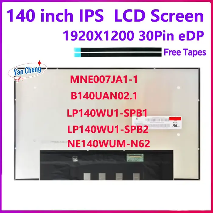 14 pouces IPS Ordinateur Portable LCD Écran MNE007JA1-1 NE140WUM-N62 BagglomUAN02.1 LP140WU1-SPB1 év