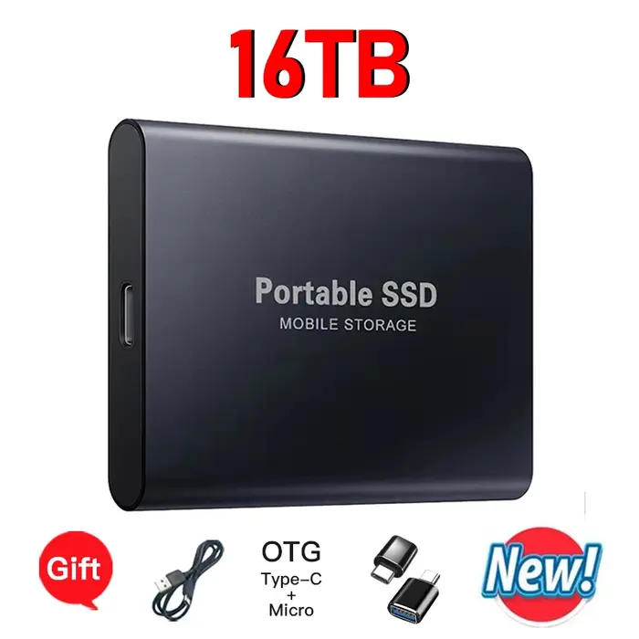 Disque dur externe SSD haute vitesse 1 To/2 To pour ordinateur portable/ordinateur de bureau/Mac - Nouveau