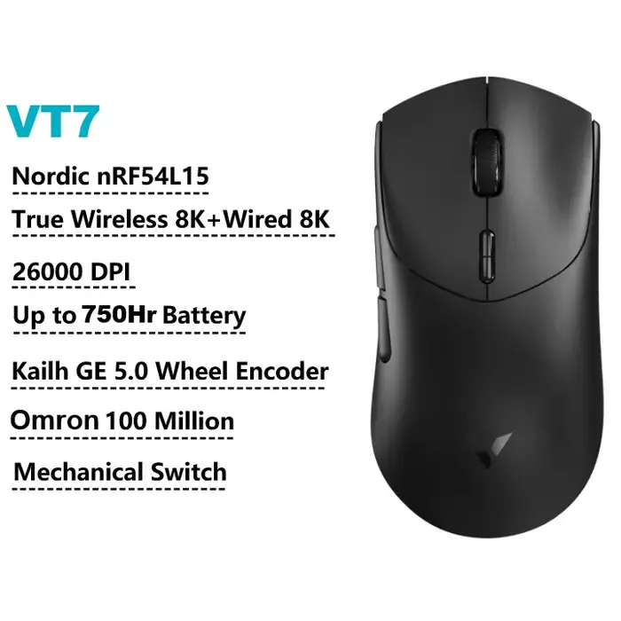 Rapoo – souris de jeu sans fil VT7 MAX /VT7, véritable taux d'érollage sans fil 8K, 53g, légère, dur