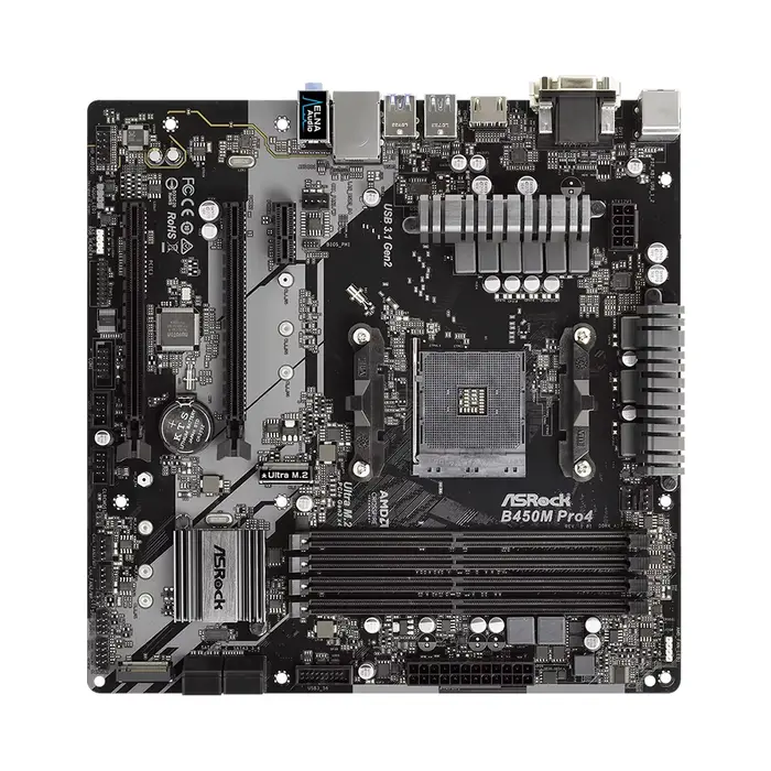 ASRock B450M PRO4 carte mère prend en charge 5950X 5800X3D 5700X3D 5600X 5600G 1700X 2700X CPU AM4 AMD 4xDDR4 3200MHz