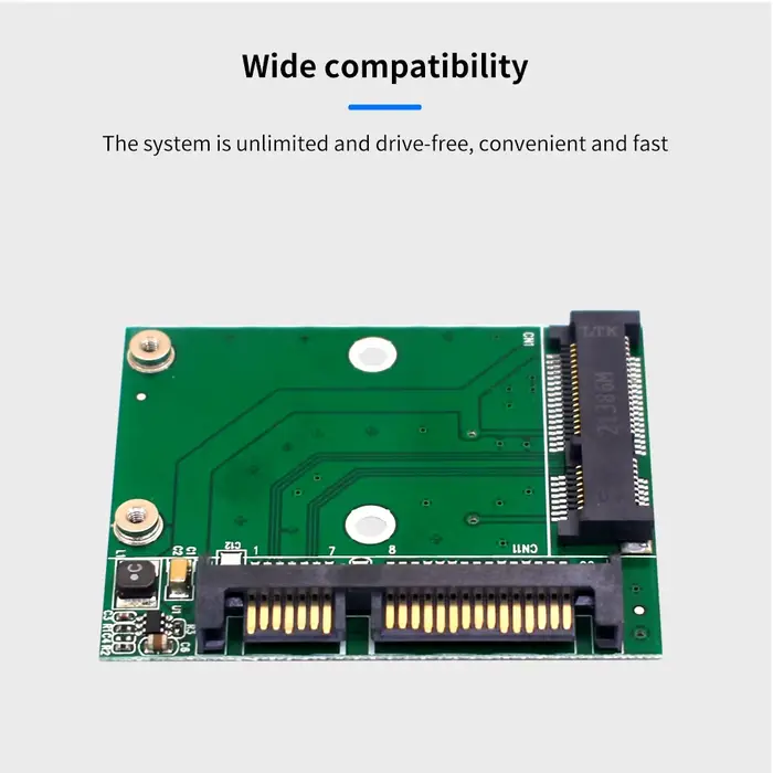 TISHRIC M.2 MSATA SSD vers 2.5 SATA adaptateur M2 Mini PCI SSD convertisseur carte Riser Module