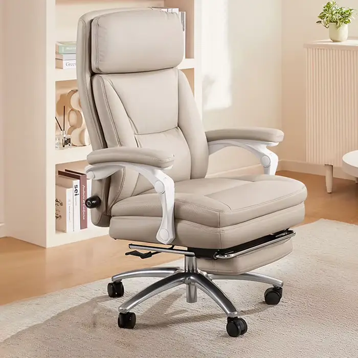 Fauteuil de bureau inclinable ergonomique à roulettes