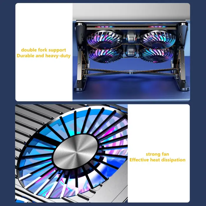 Support de refroidissement pour ordinateur portable avec 2/4 ventilateurs