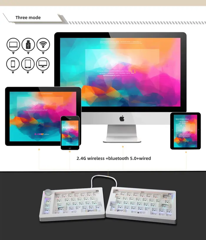 ZUOYA GMK70 VIA/Qmk kit de clavier mécanique de jeu séparé filaire sans fil Bluetooth joint échangeable à chaud personnalisé fendu