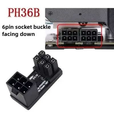 Carte graphique 180 °   Connecteur adaptateur d'alimentation coudé GPU PSU, connecteur de direction 