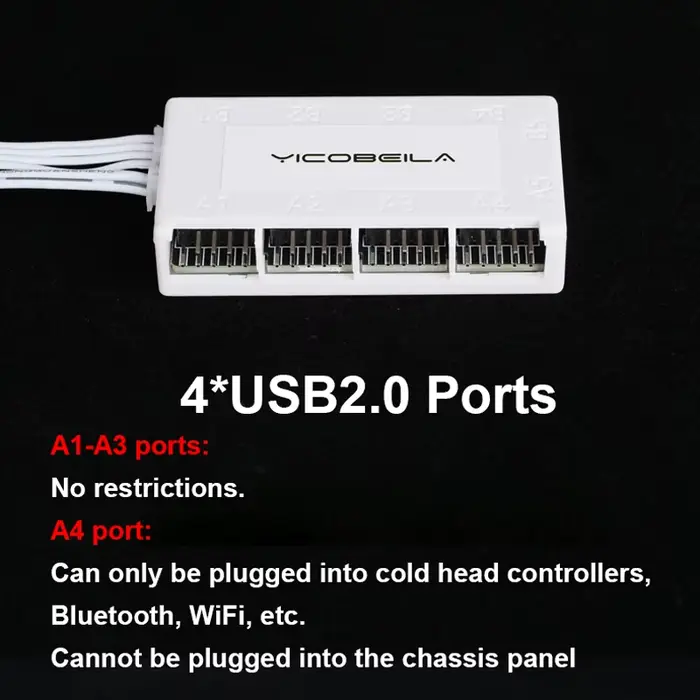 RGEEK 4 en 1 carte mère d'ordinateur interne USB2.0 9PIN HUB extenseur séparateur pour boîtier PC contrôleur RGB