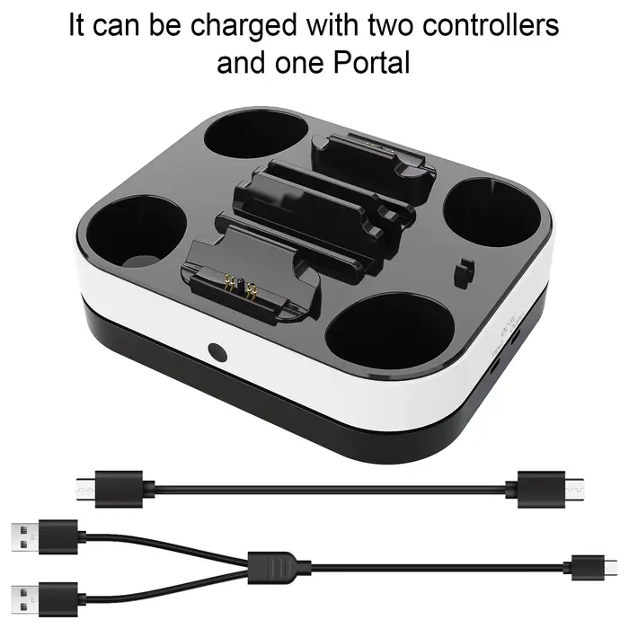Console portable PS5 Portal avec station de charge à indicateur LED, chargeur trois-en-un pour manet