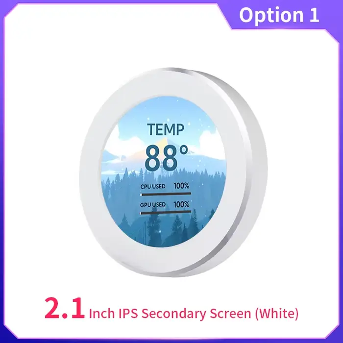 Écran secondaire IPS de 2.1 pouces, rond refroidi à l'eau, 480x480, CPU GPU RAM HDD, surveillance av