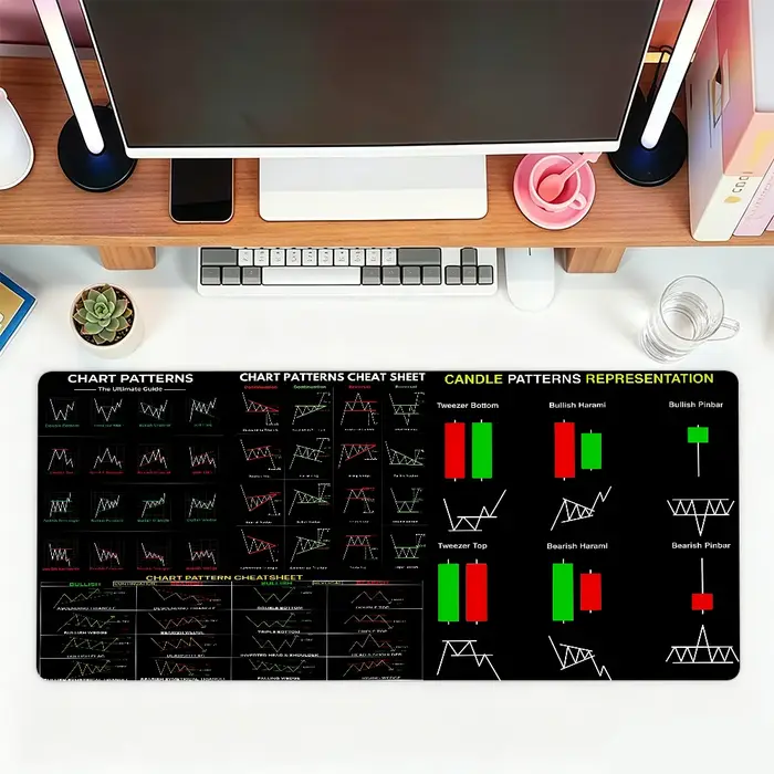 Tapis de souris avec graphique des cours des crypto-monnaies BTC