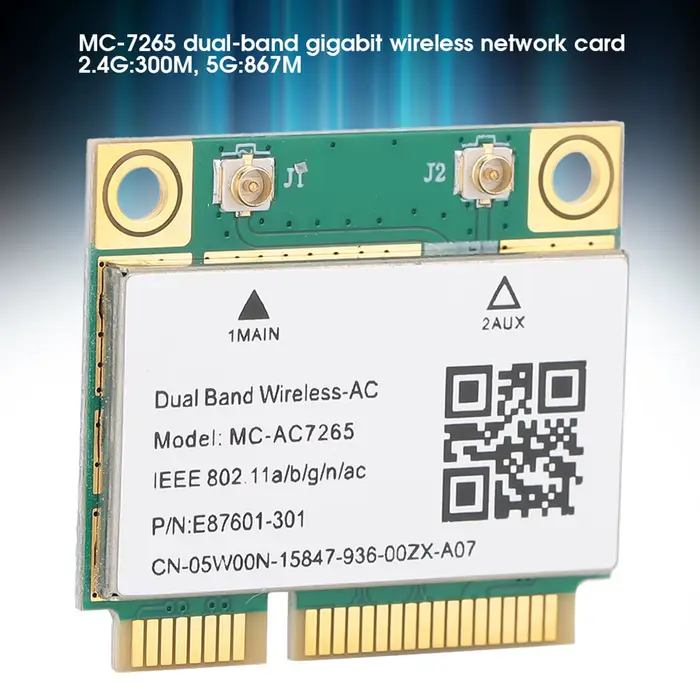 Carte réseau double bande Mini PCI‑E Gigabit