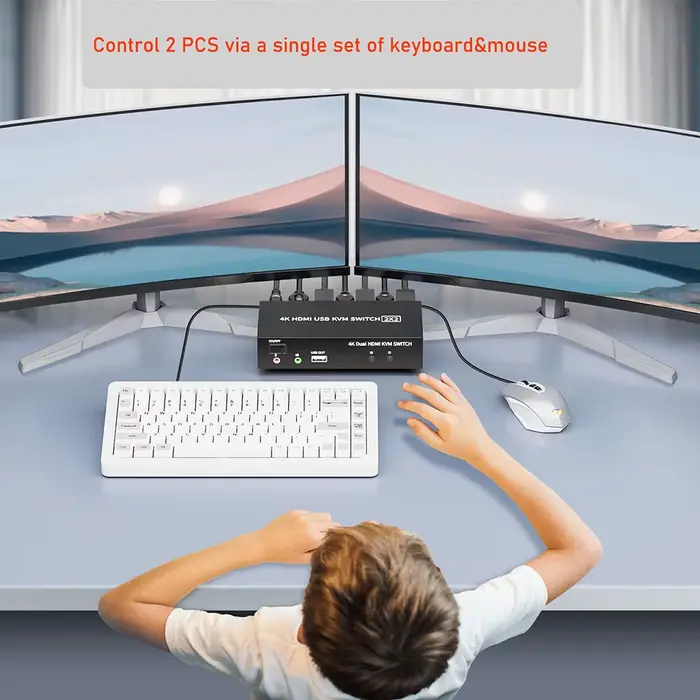 Commutateur KVM HDMI double moniteur 2X2 USB 3.0/2.0 4K 60Hz
