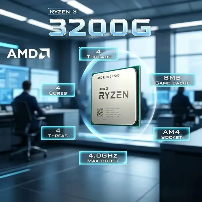 Processeur de jeu de bureau économique AMD Ryzen 3 3200G 3,6 GHz Quad-Core 4-Threads 65W AM4 CPU ave