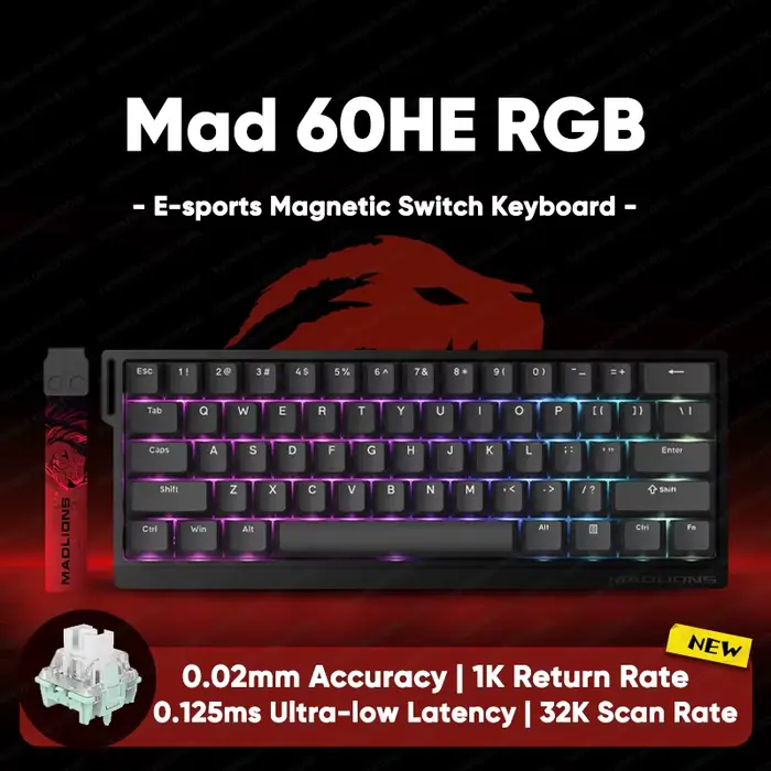 Clavier mécanique de jeu magnétique Madlions Mad60 V2 Mad68 V2 Mad 60he Mad 68he Mad60 Mad68 60% Hot