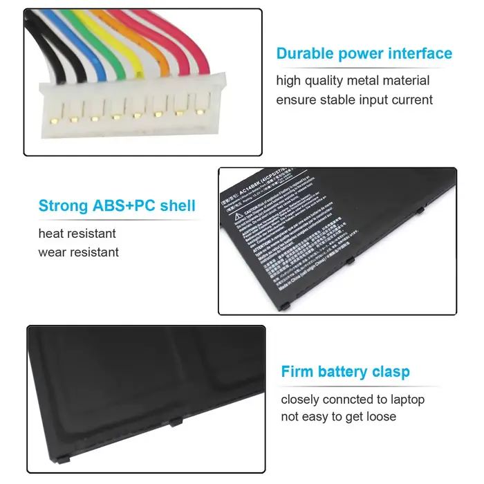Batterie d'ordinateur portable AC14B8K pour Acer Aspire 5 A515-51 V3-372T R5-571T R7-371 ES1-511 Nitro 5 AN515-51 Spin SP111-31 CB3-531 CB5-571 SF314 Gateway NE511 NE512 TravelMate B115-M B115-MP 4ICP