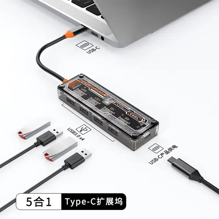 Station d'accueil USB C vers écran 4K @ 30Hz, 5Gbps, HUB USB C 3.0, 100W PD SD/TF, pour MacBook Pro