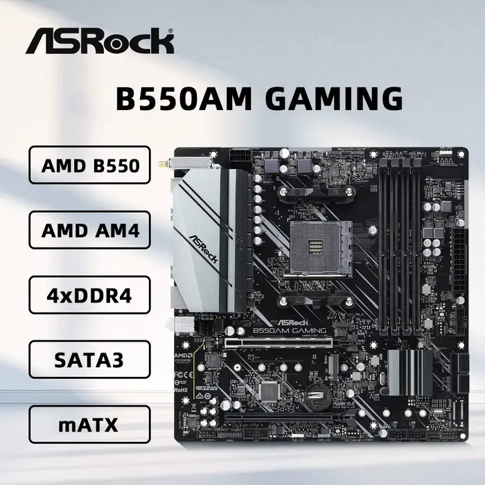 Carte mère ASRock B550AM GAMING prend en charge les processeurs 3600 5600G 5700X 5700x3D 5800X3D AMD