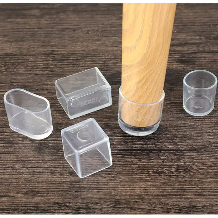 Couvre-pieds de chaise en PVC noir, nouveaux pieds de meubles à fond rond, coussinets en Silicone, c
