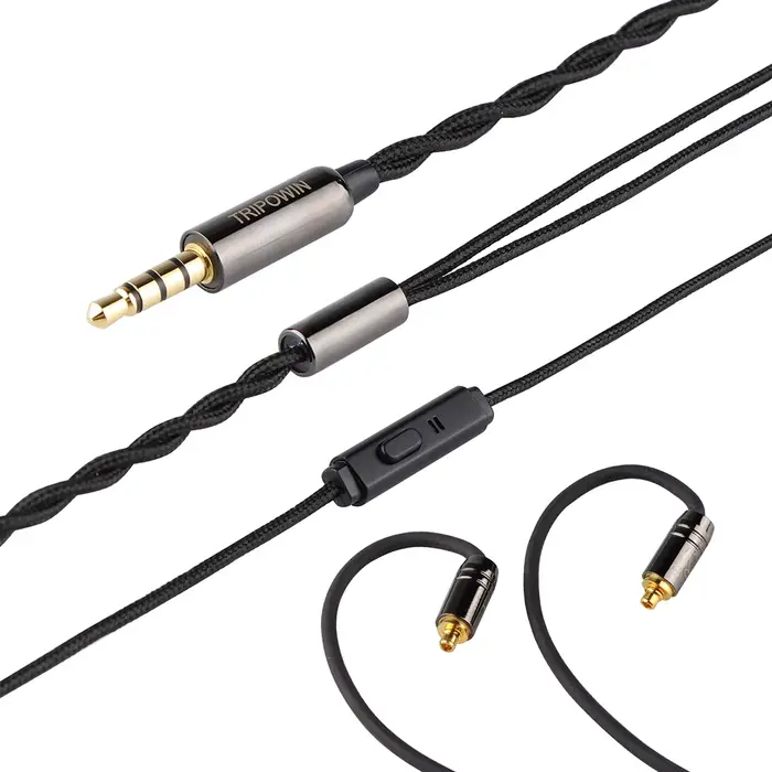 Tripowin Zombur 4N câble sans oxygène OFC haute pureté câble HiFi IEM avec micro couche extérieure e