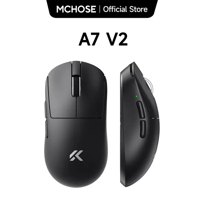 MCHOSE A7 V2 souris de jeu sans fil légère double taux d'érollage 8