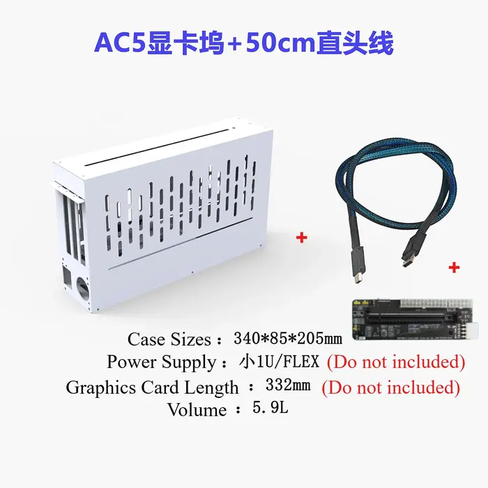 Support de carte graphique externe pour ordinateur portable EGPU - Base métallique pour cartes vidéo GPU - Dock Oculink/M.2 NVMe PCIe 4.0 X4 - Boîtier externe pour PC