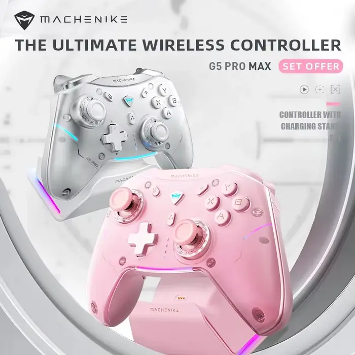 MACHENIKE G5Pro Max contrôleur de jeu avec station de charge RGB manette de jeu sans fil effet Hall