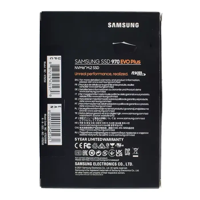 Samsung 2 to SSD 1 to 970 EVO Plus MLC NVMe M.2 2280 500GB disque SSD interne PCIe 3.0x4 250GB pour 