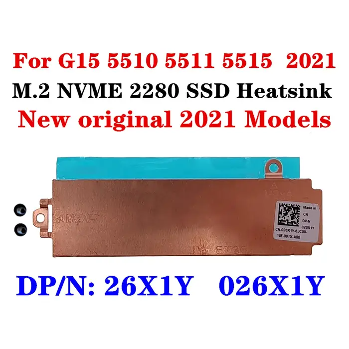 X8MY9 FJ75H 26X1Y pour Dell G15 5510 G15 5515 5511 ordinateur portable de jeu M.2 NVME 2230 2280 support SSD carte de stockage dissipateur thermique tout neuf