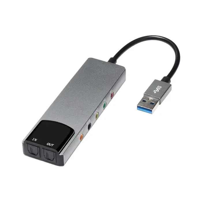Carte son optique USB externe 6 en 1