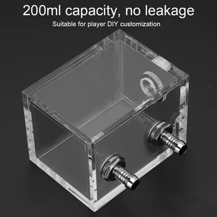 Réservoir d'eau transparent en acrylique de 200 ml pour système de refroidissement liquide de PC