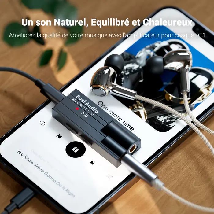 Fosi Audio DS1 DSD512 HiFi USB DAC Dongle amplificateur de casque Mini décodeur
