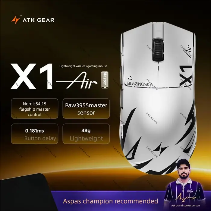 Nouveau souris de jeu ATK Blazing Sky X1V2 double 8K faible retard longue durée de vie de la batterie