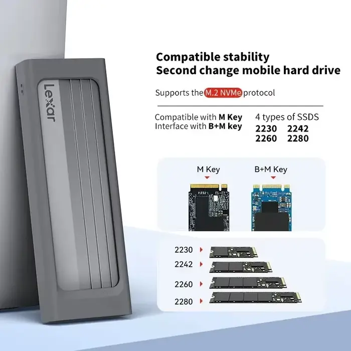 Boîtier SSD M.2 Lexar Original E300 USB 3.2 Gen 2 Type C