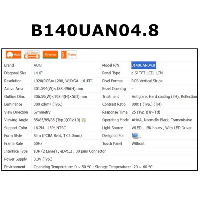 Écran d'ordinateur portable IPS 14