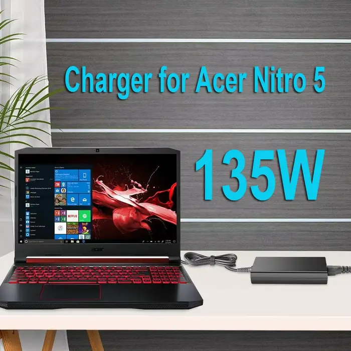 Chargeur AC 135W pour ordinateur portable de jeu Acer Nitro 5 AN515, chargeur pour ordinateur portab