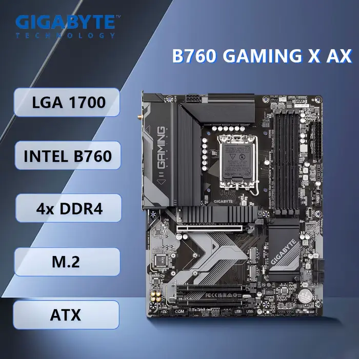  Carte mère Gigabyte B760 GAMING X AX LGA 1700 Intel B760 DDR4 128 Go M.2 ATX compatible avec les