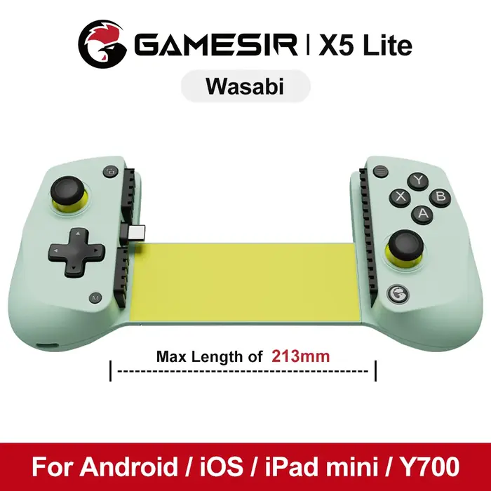 Manette de jeu mobile GameSir X5 Lite pour iPhone 16/15, iPad Mini, tablette Android, avec joysticks