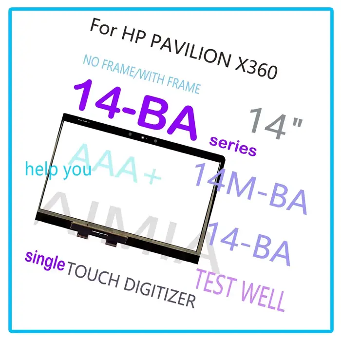 Numériseur tactile 14.0 en effet pour HP Pavilion X360, panneau d'écran tactile avec cadre, pas de r