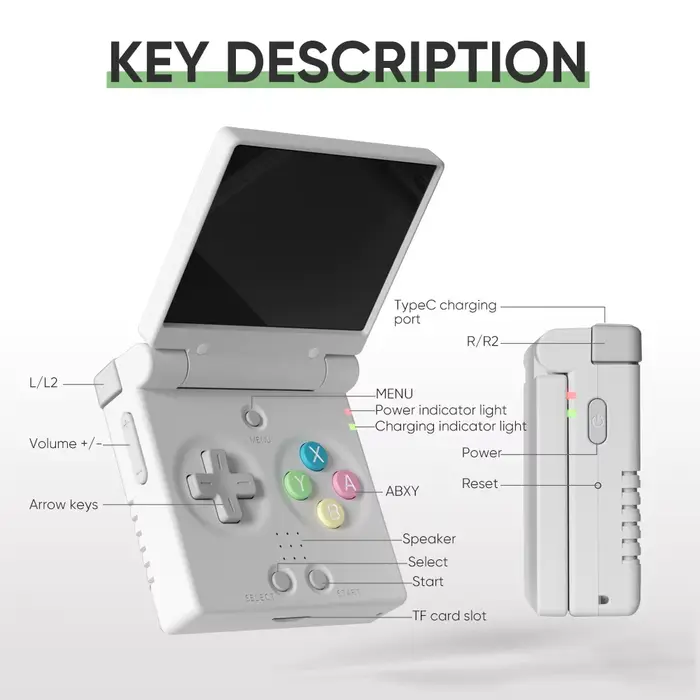 Console de jeu portable rétro MIYOO Mini Flip avec écran IPS de 2