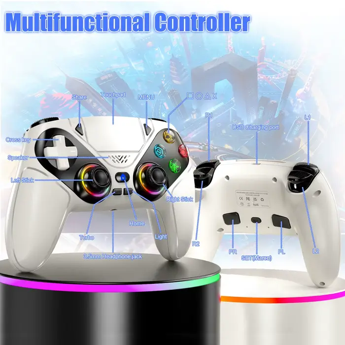 Manette de jeu sans fil RGB