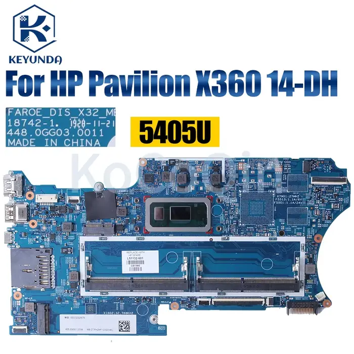 18742-1 pour HP Pavilion X360 14-DH carte mère pour ordinateur portable 5405U i3 i5 i7 8/10e générat
