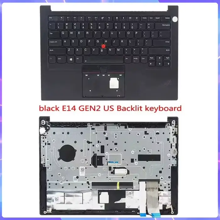 Nouveau pour Thinkpad E14 Gen2 GEN3 GEN4 remplacement d'ordinateur portable avec repose-paume clavier américain/couvercle hôte clavier/noir argent
