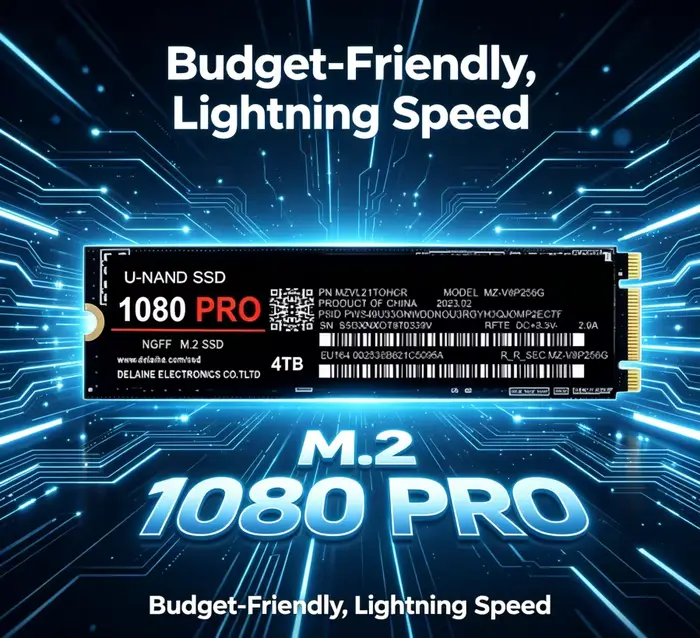 SSD M.2 NVMe PCIe 4.0 Gaming 1080PRO Original Neuf NGFF Disque Dur Interne Extension de Stockage pour PS5 Ordinateur de Bureau et Ordinateur Portable