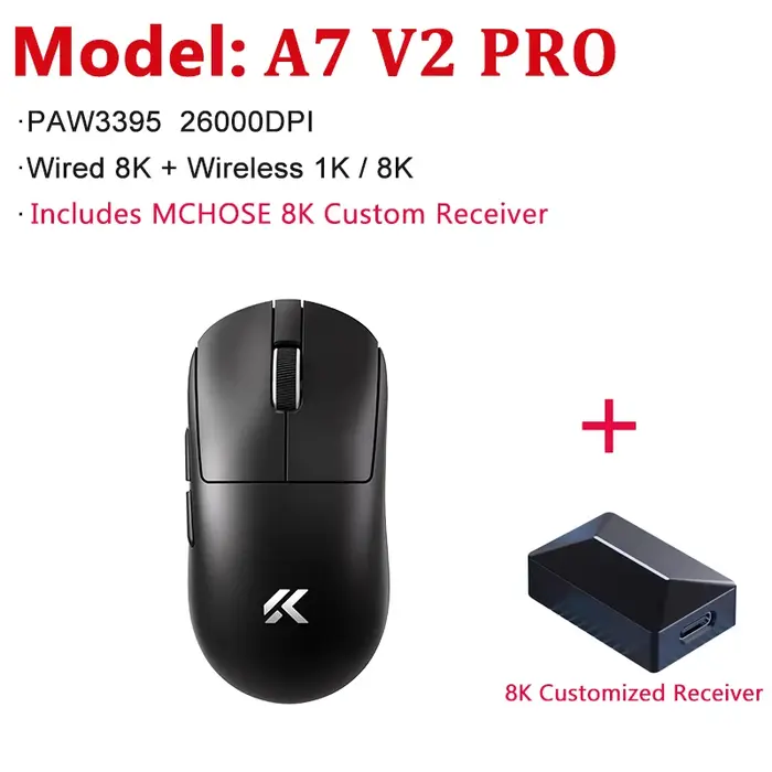 MCHOSE A7 V2 Pro/A7 V2 souris de jeu Ultra 3 modes Bluetooth sans fil e-sports